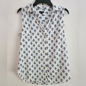Ann Taylor Essential Shirt - Sleeveless Button-Down - Sz Medium